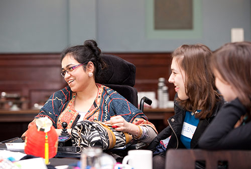 Young people at a meeting of the young Experts by Experience advisory group